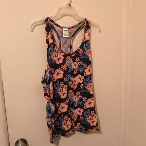 PINK tank top with orange flowers on it